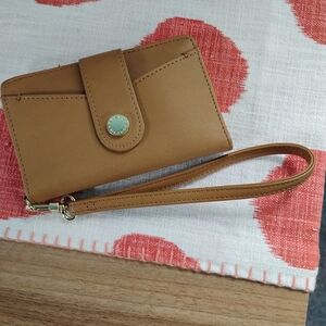 Tan Leather Wristlet Wallet